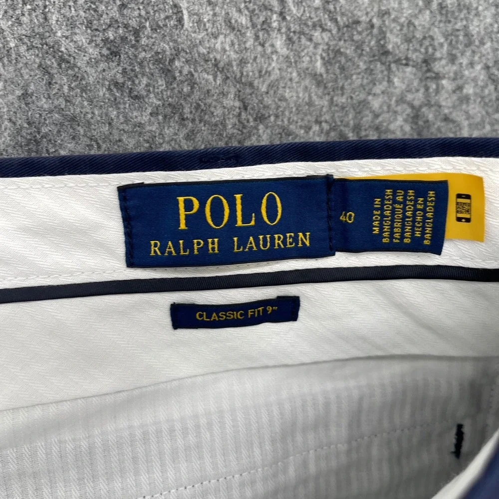 Polo Ralph Lauren Shorts Mens 40 Stretch Classic Fit 9 Inch Chino Navy Blue NWT